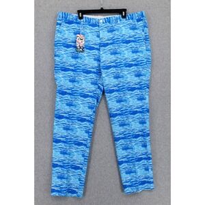 Hreski Golf Pants Mens 42x31.5" Blue Watercolor Marble Waves‎ Abstract Print NWT